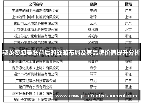 骁龙赞助曼联背后的战略布局及其品牌价值提升分析